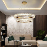 Capraice 2-Ring Crystal Round Chandelier LED light