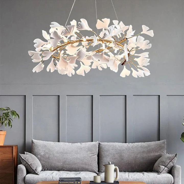 Porcelain Leaf Ring Chandelier 24"/31"/39"