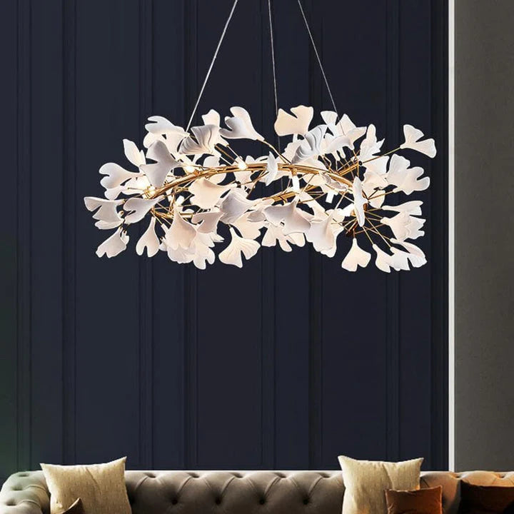 Porcelain Leaf Ring Chandelier 24"/31"/39"